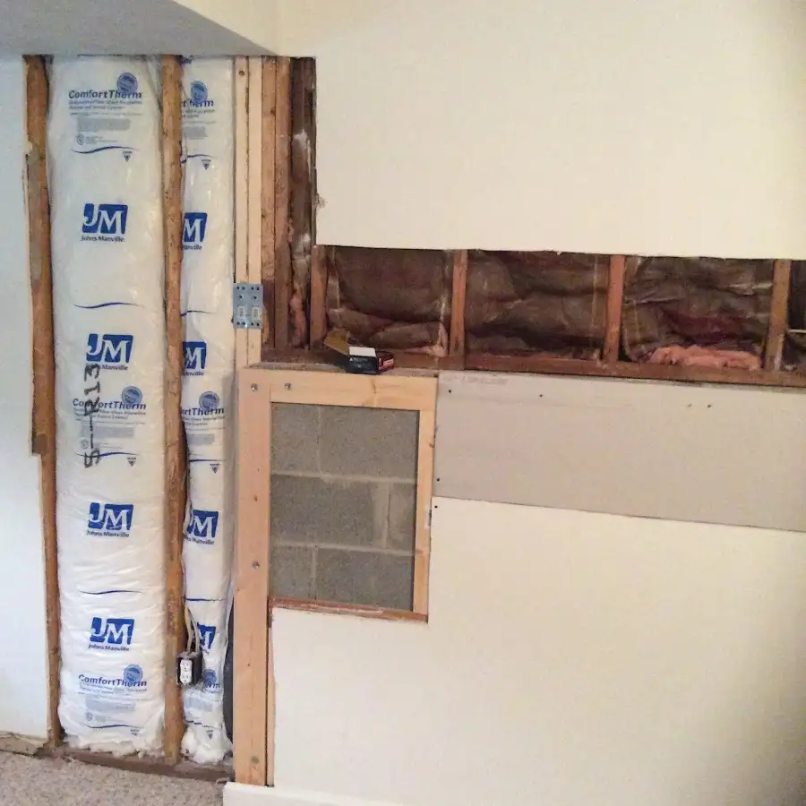 Wall insulation replacement during Basement Flood Cleanup in Stow